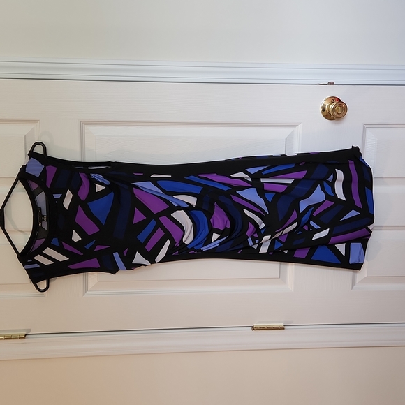 Valerir Bertinelli Colorblock Side Ruching Dress 👗 - Picture 1 of 4